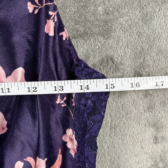 Morgan Taylor Intimates Satin Floral Slip Women's S Purple Lace Y2K Fairycore - Picture 6 of 8